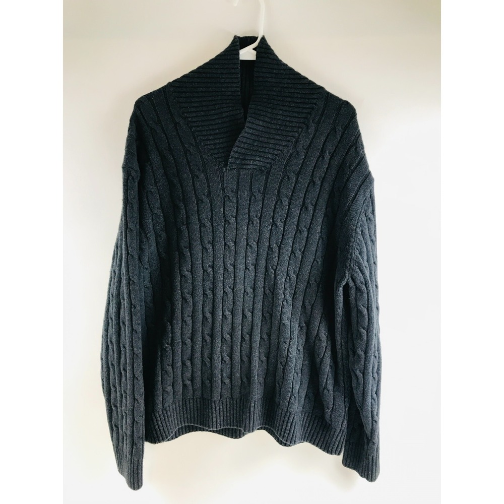 Kenneth Roberts Platinum Sweater, Men's Size XXL, Blueish Gray, Wool Blend